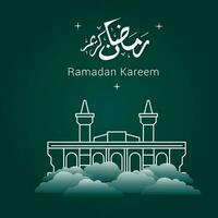 Vector illustration of Ramadan Kareem. appy Ramadan Kareem graphic design concept for the certificates, banners and flyer. translate from arabic Ramadan Kareem