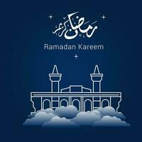 Vector illustration of Ramadan Kareem. appy Ramadan Kareem graphic design concept for the certificates, banners and flyer. translate from arabic Ramadan Kareem