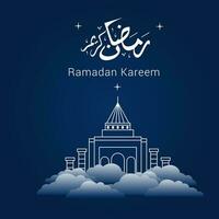 Vector illustration of Ramadan Kareem. appy Ramadan Kareem graphic design concept for the certificates, banners and flyer. translate from arabic Ramadan Kareem