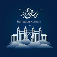 Vector illustration of Ramadan Kareem. appy Ramadan Kareem graphic design concept for the certificates, banners and flyer. translate from arabic Ramadan Kareem