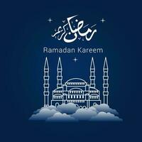 Vector illustration of Ramadan Kareem. appy Ramadan Kareem graphic design concept for the certificates, banners and flyer. translate from arabic Ramadan Kareem