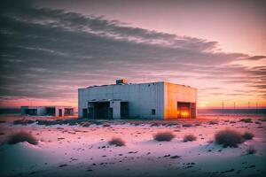 architecture photo of abandoned soviet bunker by