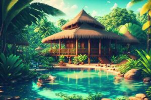 jungle resort summer resort pool by photo