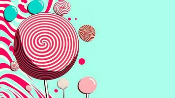 Creative banner with Lollipop on Retro Background. AI-Generative, Digital Illustrations. photo