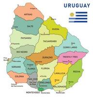 Uruguay administrativo mapa. vector ilustración.