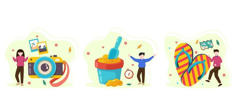 Weekend Activity Flat Bundle Illustration