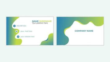 Modern and creative business card design vector template for print, double sided, abstract shape, clean.