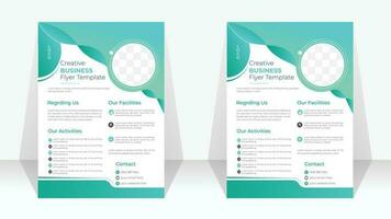 Corporate Business flyer template vector design in A4 size for digital agency, abstract shape used for poster layout, IT Company flyer, c banners, and leaflets, marketing, cover page