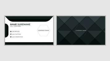 Modern, elegant, creative black and white business card template for print. vector