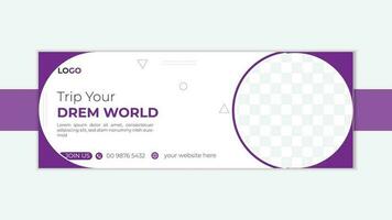 Modern timeline cover design, social media and web banner template, geometric background. vector