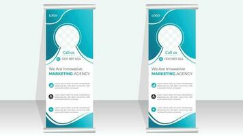 Professional modern creative corporate and business roll up banner template, vector illustration, abstract background, fully editable, Vertical banner.