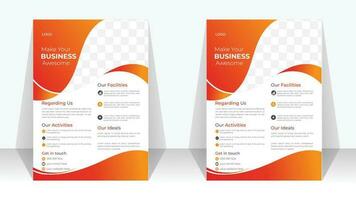 Modern corporate flyer A4 vector template for digital marketing agency, suitable for business poster layout, corporate banners, and leaflets, cover page, perfect for creative professional business.