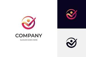 business success People Check Logo design, human good service icon symbol, analysis health check logo element. coach logo symbol vector