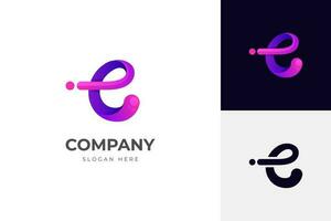 modern letter E abstract logo template, colorful, letter e logo for technology brand identity symbol mark design vector