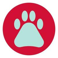 Dog or cat paw. Paw Prints. The imprint of dog paws vector illustration. Vector paw icon.