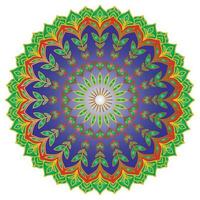 Colorful mandala pattern abstract floral ornament vector