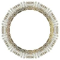 Round vintage frame with victorian style vector