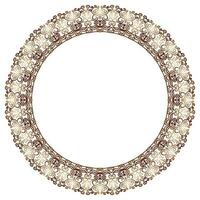 Round vintage frame with victorian style vector