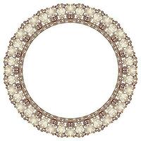 Round vintage frame with victorian style vector