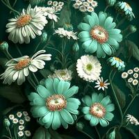 3D Render of Beautiful Flowers Background. AI-Generative Digital Illustration. photo