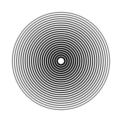 Concentric circle elements, spaced concentric circle, rings sound wave, line in a circle concept, black circular pattern. Radar screen concentric circle elements.