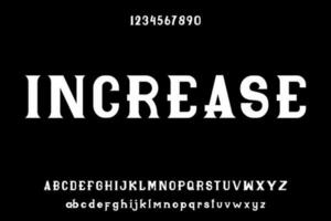 aumentar, moderno condensado elegante y plantilla sans serif monitor fuente vector