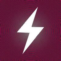 Electric lighting bolt icon. Lightning flat icons set. Radial pattern as background. vector