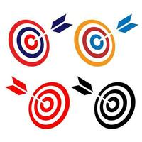 Icon Arrow on Target set. Goal sign, archer icon , aim icon vector on white background. Targeting symbol for web site design.