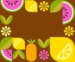 background neo geo abstraction with text with fruity mood vector