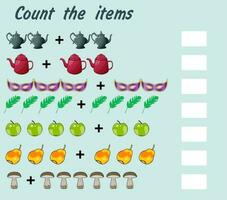 worksheet count items template in mathematics, additional education200523 vector