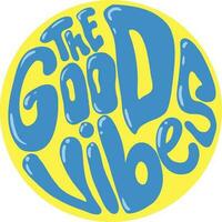 Good vibes vector lettering on yellow background