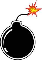 bomb with burning fuse vector illustrations