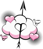 corazones con nube y flecha png