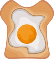 egg fried in bread toast png