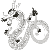 asiatico Drago bestia schizzo png