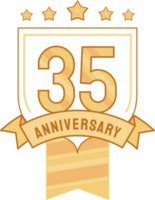 trenta quinto anniversario d'oro distintivo png