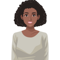 mujer joven afro png