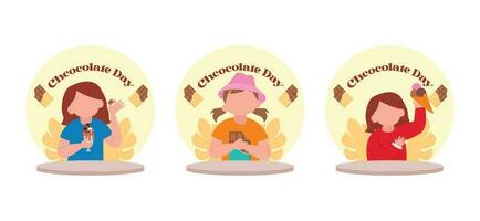 World Chocolate Day Flat Bundle Design Illustration vector