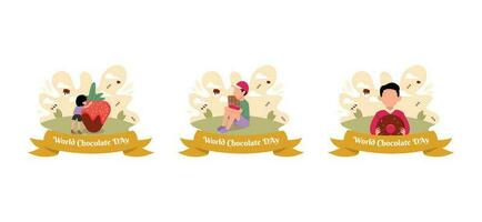 World Chocolate Day Flat Bundle Design Illustration vector