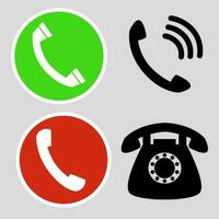 Call and Phone Icon Set vector