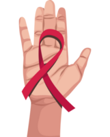 hand with AIDS ribbon campaign png