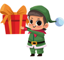 little elf with gift png