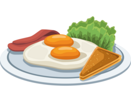 desayuno de tocino y huevos png