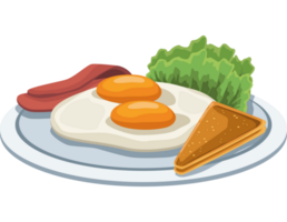 petit déjeuner bacon et oeufs png