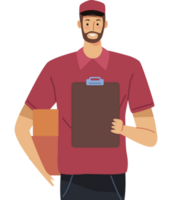 delivery worker with clipboard png