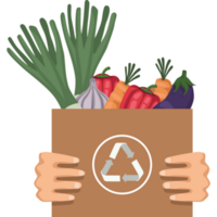 vegetables in recycle box png