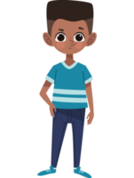 afro little boy standing png