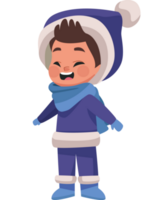 poco ragazzo con inverno vestito png