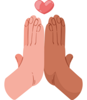 interracial hands with heart png