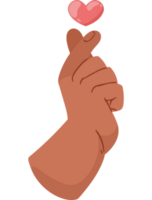 main avec coeur amour png